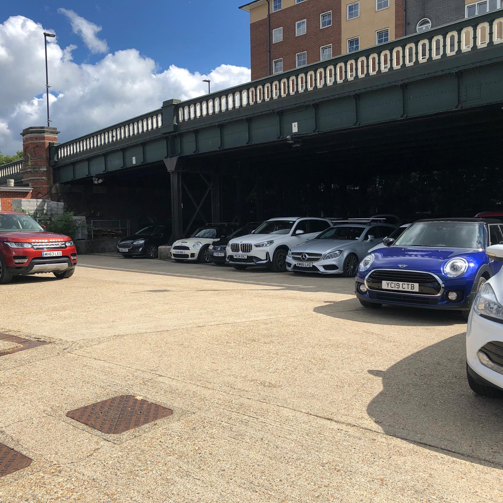 Our first car park near Gatwick